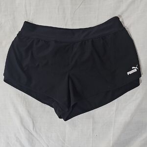 Puma Black Athletic Shorts Lightweight Performance Design